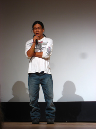Kevin Papatie, the director of <em>We Are (Nous sommes)</em> during his Q&A for the short film that screened before <em>Cry of the Andes</em>.