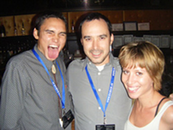<em>from left to right – Andrew Okpeaha Maclean, Frank Qutuq – Irelan and FILMbutton intrepid photographer Taeo Soleil Levine.</em>