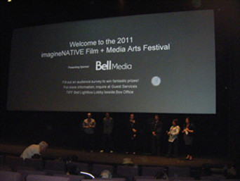 <em>Cast of imagineNATIVE 2011 opening night film <strong>On The Ice</strong>.