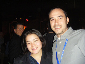 <em>left to right – Ippiksaut Friesen Director of <strong><em>The Dimming</em></strong> which won the Ellen Monague Award for Best Youth Work, with Frank Qutuq – Irelan of <strong><em>On the Ice</em></strong>.</em>